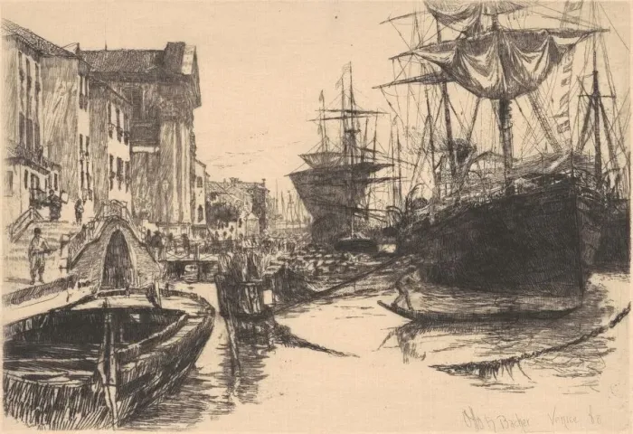Framed Print : Venice, 1880. Creator: Otto Henry Bacher Framed Print : Venice, 1880. Creator: Otto Henry Bacher