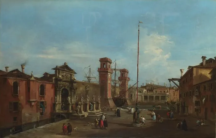 Framed Print : Venice. The Arsenal, 1755-1760. Artist: Guardi, Francesco (1712-1793) Framed Print : Venice. The Arsenal, 1755-1760. Artist: Guardi, Francesco (1712-1793)