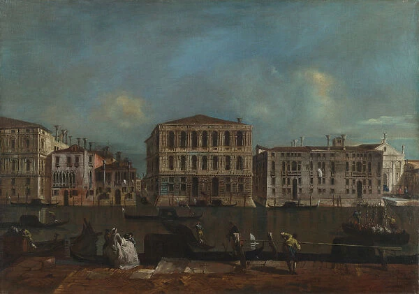 Venice. The Grand Canal with Palazzo Pesaro, 1755-1760. Artist: Guardi, Francesco (1712-1793)