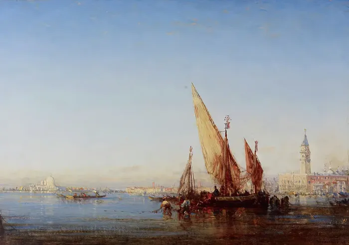 Framed Print : Venice, Midday, 1868. Creator: Felix Francois Georges Philibert Ziem Framed Print : Venice, Midday, 1868. Creator: Felix Francois Georges Philibert Ziem