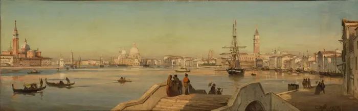 Framed Print : Venice, Panorama from the bridge, 1858 Framed Print : Venice, Panorama from the bridge, 1858