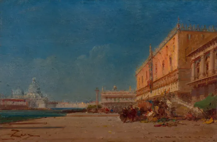 Framed Print : Venice from the Riva looking toward the Piazzale San Marco, About 1890 Framed Print : Venice from the Riva looking toward the Piazzale San Marco, About 1890