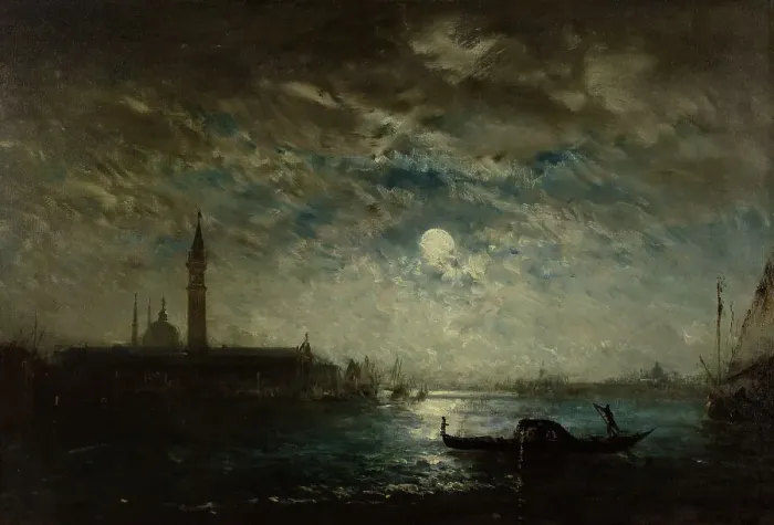 Framed Print : Venise et le Campanile au clair de lune, between 1870 and 1890. Creator: Felix Francois Georges Philibert Ziem Framed Print : Venise et le Campanile au clair de lune, between 1870 and 1890. Creator: Felix Francois Georges Philibert Ziem