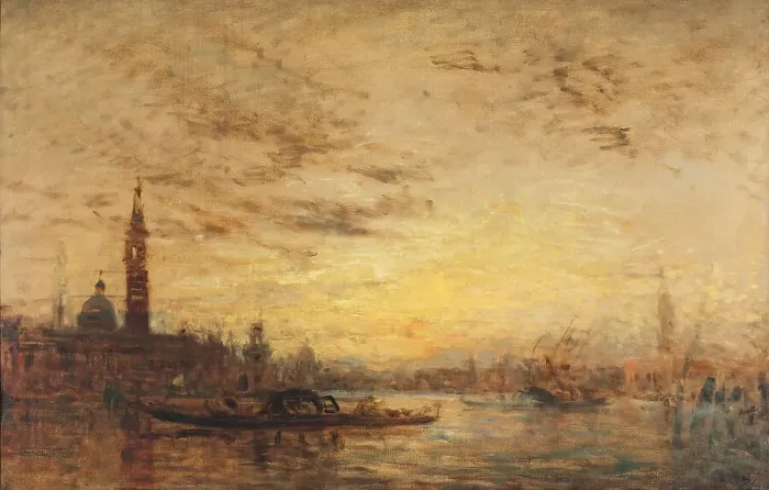 Framed Print : Venise, la Giudecca au crépuscule, between 1860 and 1890. Creator: Felix Francois Georges Philibert Ziem Framed Print : Venise, la Giudecca au crépuscule, between 1860 and 1890. Creator: Felix Francois Georges Philibert Ziem