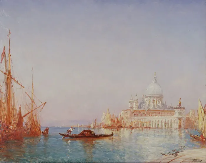 Framed Print : Venise, la Salute. Effet de matin, between 1860 and 1890. Creator: Felix Francois Georges Philibert Ziem Framed Print : Venise, la Salute. Effet de matin, between 1860 and 1890. Creator: Felix Francois Georges Philibert Ziem