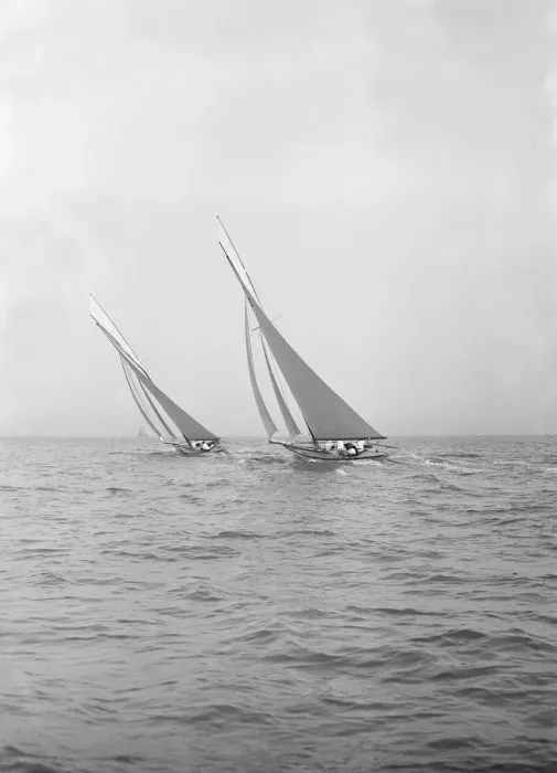 Framed Print : Ventana and The Truant racing upwind, 1913. Creator: Kirk & Sons of Cowes Framed Print : Ventana and The Truant racing upwind, 1913. Creator: Kirk & Sons of Cowes
