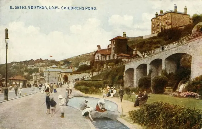 Framed Print : Ventnor, I. O. W - Childrens Pond, 1919. Creator: Unknown Framed Print : Ventnor, I. O. W - Childrens Pond, 1919. Creator: Unknown