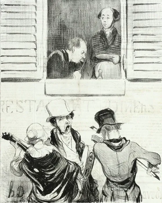 Framed Print : Ventre affamé n'a pas d'oreilles, 1840. Creator: Honore Daumier Framed Print : Ventre affamé n'a pas d'oreilles, 1840. Creator: Honore Daumier