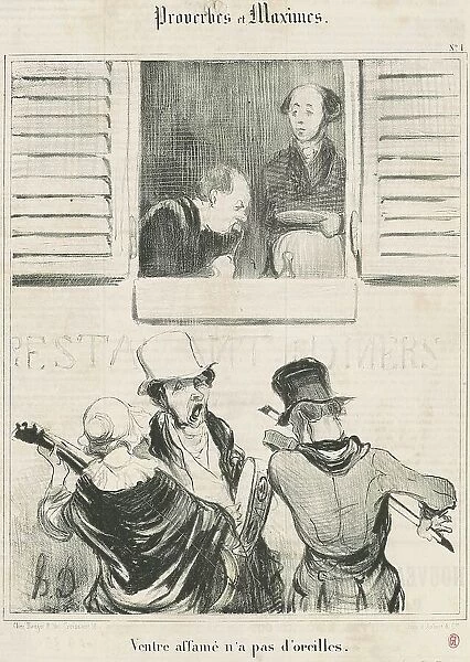 Ventre affamé n'a pas d'orleilles, 19th century. Creator: Honore Daumier
