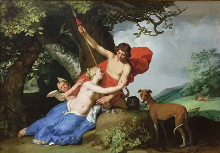 Framed Print : Venus and Adonis, 1632. Creator: Abraham Bloemaert Framed Print : Venus and Adonis, 1632. Creator: Abraham Bloemaert