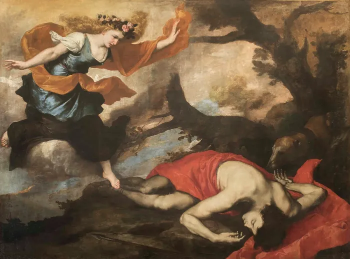 Framed Print : Venus and Adonis, 1636. Creator: Ribera, Jose (Jusepe), de (1591-1652) Framed Print : Venus and Adonis, 1636. Creator: Ribera, Jose (Jusepe), de (1591-1652)