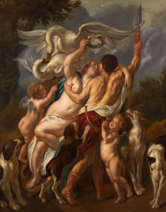 Framed Print : Venus and Adonis, 1655-1660. Creator: Jordaens; Jacob (1593-1678) Framed Print : Venus and Adonis, 1655-1660. Creator: Jordaens; Jacob (1593-1678)