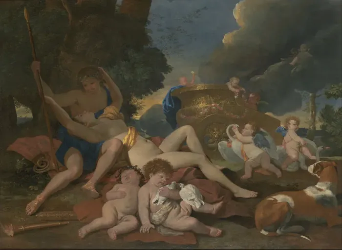 Framed Print : Venus and Adonis. Artist: Poussin, Nicolas (1594-1665) Framed Print : Venus and Adonis. Artist: Poussin, Nicolas (1594-1665)