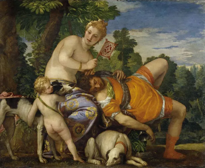 Framed Print : Venus and Adonis. Artist: Veronese, Paolo (1528-1588) Framed Print : Venus and Adonis. Artist: Veronese, Paolo (1528-1588)