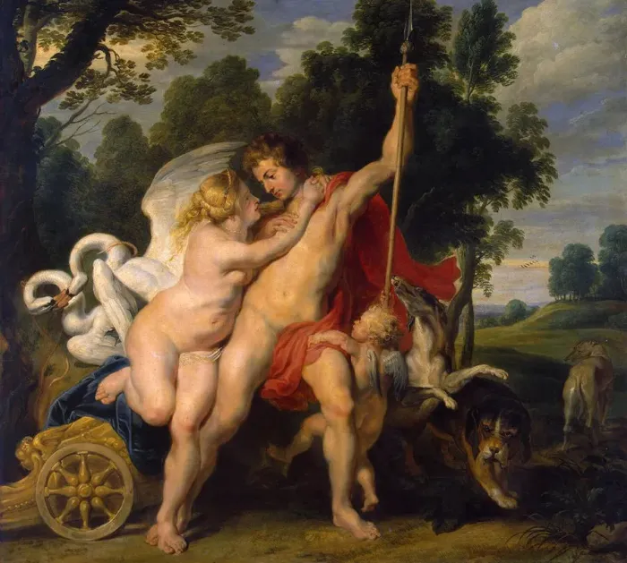 Framed Print : Venus and Adonis, c1614. Artist: Peter Paul Rubens Framed Print : Venus and Adonis, c1614. Artist: Peter Paul Rubens