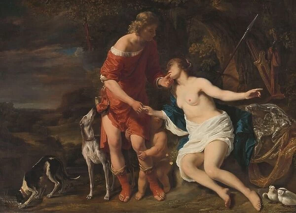 Venus and Adonis, c.1658. Creator: Ferdinand Bol
