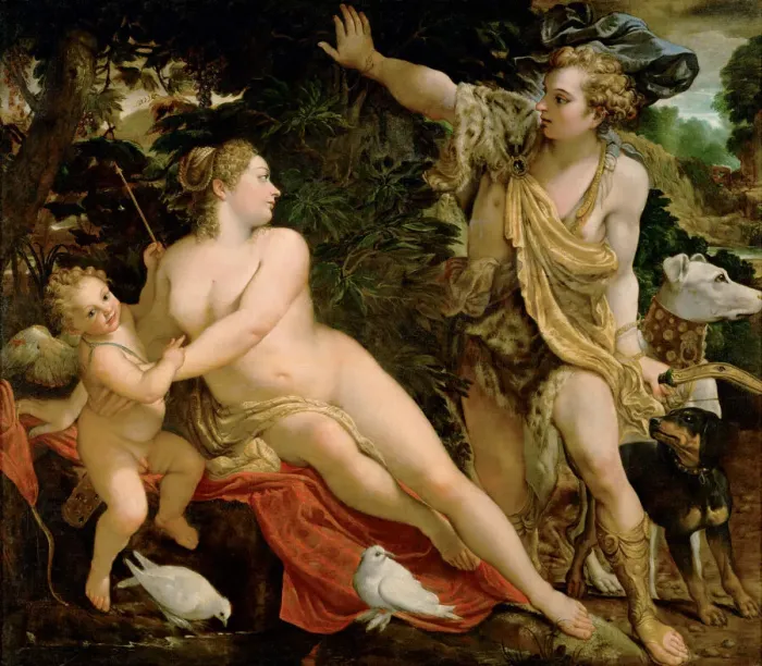 Framed Print : Venus and Adonis. Creator: Carracci, Annibale (1560-1609) Framed Print : Venus and Adonis. Creator: Carracci, Annibale (1560-1609)