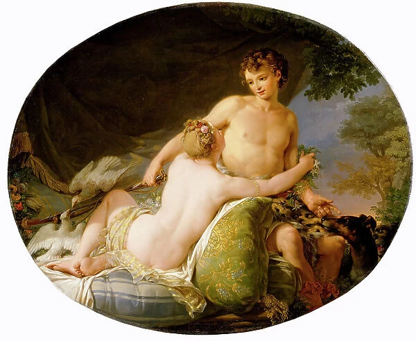 Venus and Adonis, mid-late 18th century. Creator: Hugues Taraval
