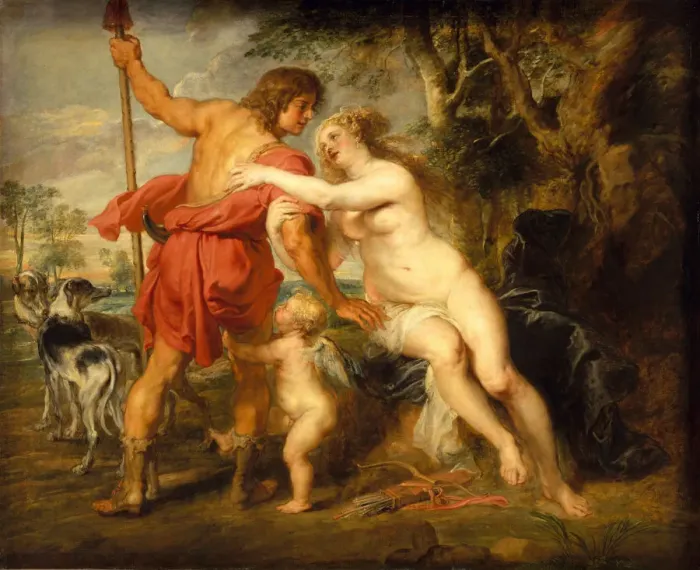 Framed Print : Venus and Adonis, probably mid-1630s. Creator: Peter Paul Rubens Framed Print : Venus and Adonis, probably mid-1630s. Creator: Peter Paul Rubens