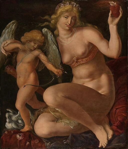 Venus and Amor, 1605-1610. Creator: Jacques de Gheyn II