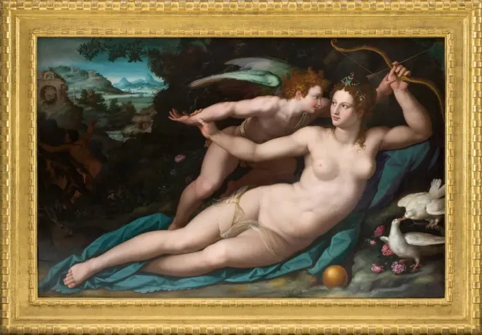 Framed Print : Venus and Amor, ca 1578 Framed Print : Venus and Amor, ca 1578