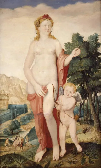 Framed Print : Venus and Amor, Second half of the16th cen Creator: De Heere, Lucas (1534-1584) Framed Print : Venus and Amor, Second half of the16th cen Creator: De Heere, Lucas (1534-1584)