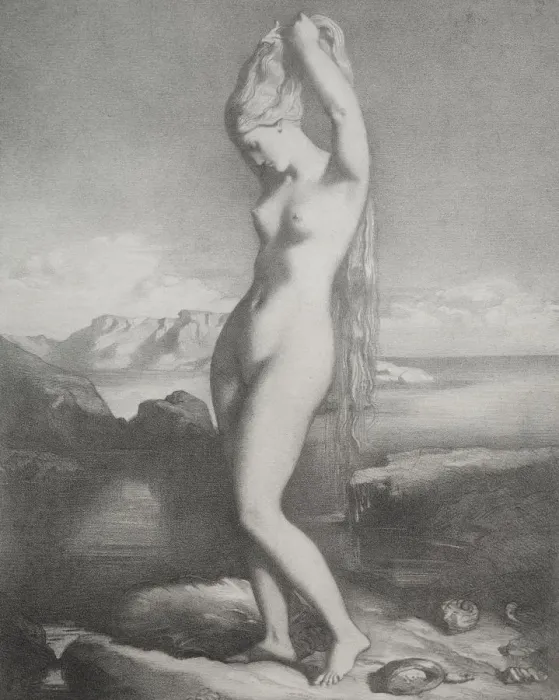 Framed Print : Venus Anadyomene, 1839. Creator: Theodore Chasseriau (French, 1819-1856) Framed Print : Venus Anadyomene, 1839. Creator: Theodore Chasseriau (French, 1819-1856)
