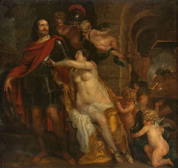 Venus Arming a Warrior, possibly Johan Maurits at the Forge of Vulcan, c.1644. Creator: Thomas Willeboirts
