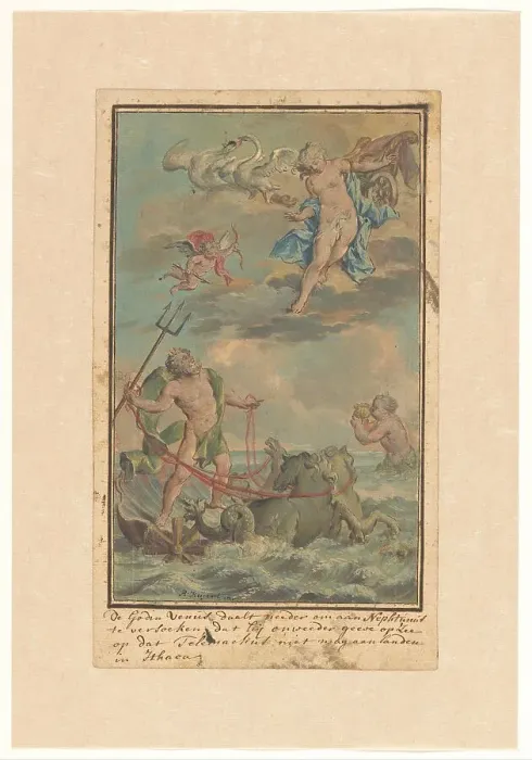 Framed Print : Venus asks Neptune to prevent Telemachus from landing on Ithaca, c.1719-c.1775. Creator: Ruik Keyert Framed Print : Venus asks Neptune to prevent Telemachus from landing on Ithaca, c.1719-c.1775. Creator: Ruik Keyert