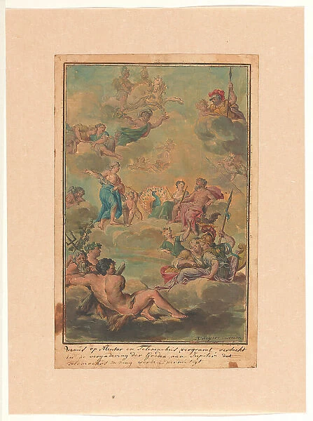 Venus, in the assembly of the gods, asks Jupiter to allow him to destroy Telemachus, 1719-1775. Creator: Ruik Keyert