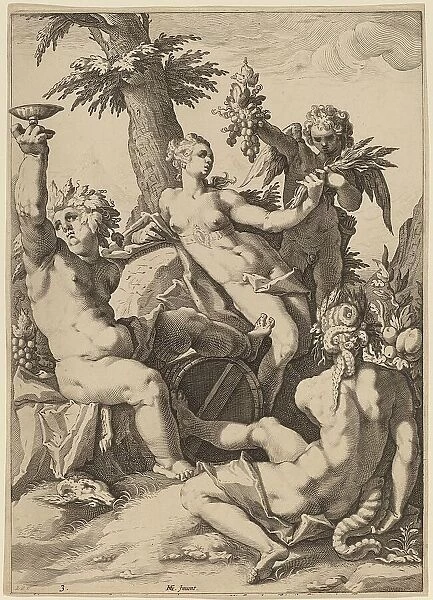 Venus, Bacchus, and Ceres, probably 1588. Creator: Jacob Matham