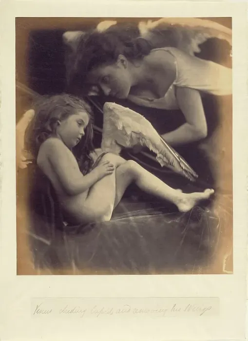 Framed Print : Venus Chiding Cupid and Removing His Wings, 1872. Creator: Julia Margaret Cameron