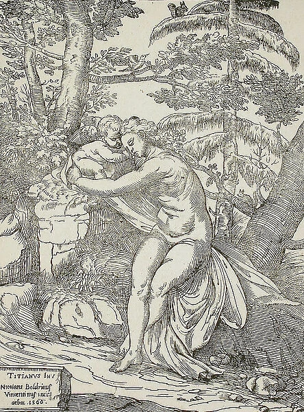 Venus and Cupid, 1566. Creators: Nicolo Boldrini, Titian