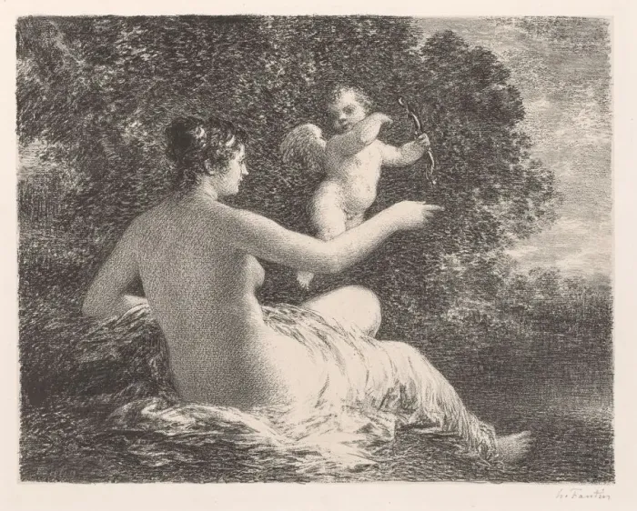 Framed Print : Venus and Cupid, 1896. Creator: Henri Fantin-Latour (French, 1836-1904) Framed Print : Venus and Cupid, 1896. Creator: Henri Fantin-Latour (French, 1836-1904)