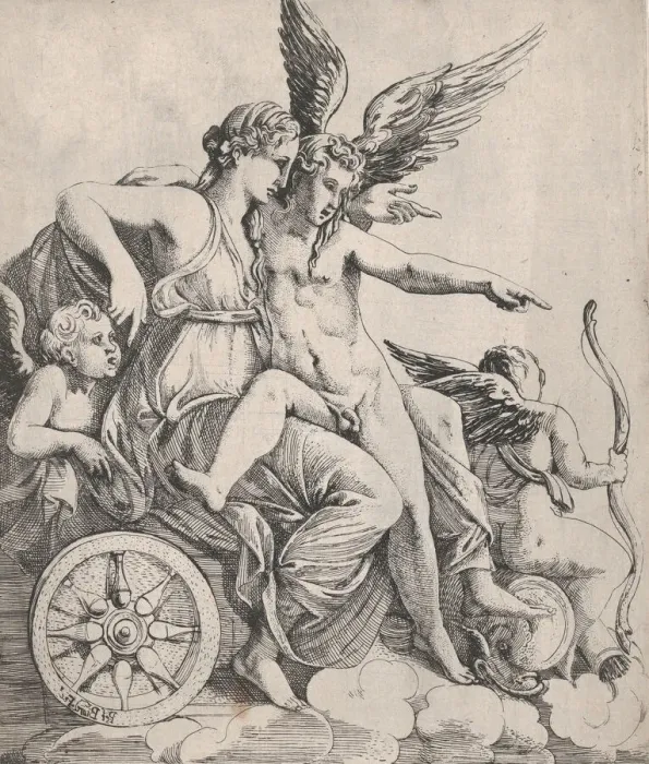 Framed Print : Venus and Cupid on a Chariot, 1607-61. Creator: Pierre Biard Framed Print : Venus and Cupid on a Chariot, 1607-61. Creator: Pierre Biard