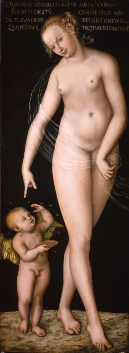 Framed Print : Venus with Cupid the Honey Thief, after 1537 Framed Print : Venus with Cupid the Honey Thief, after 1537