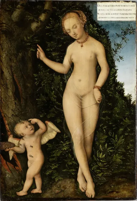 Framed Print : Venus with Cupid the Honey Thief, ca 1537 Framed Print : Venus with Cupid the Honey Thief, ca 1537
