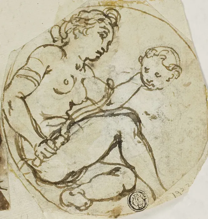 Framed Print : Venus and Cupid, n.d. Creator: Andrea Lilio Framed Print : Venus and Cupid, n.d. Creator: Andrea Lilio