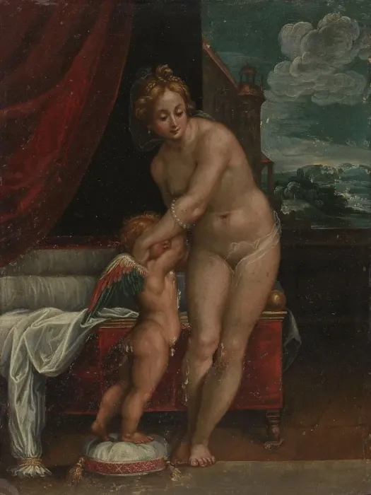 Framed Print : Venus and Cupid, probably end of 16th century. Creator: Unknown Framed Print : Venus and Cupid, probably end of 16th century. Creator: Unknown