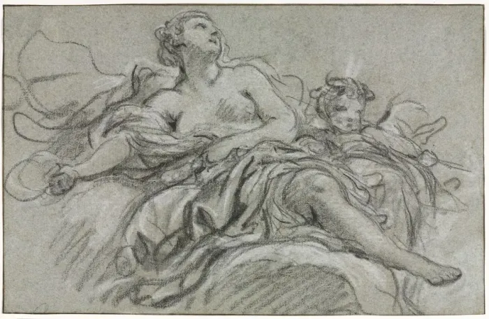 Framed Print : Venus and Cupid, second or third quarter 18th century. Creator: Francois Boucher (French Framed Print : Venus and Cupid, second or third quarter 18th century. Creator: Francois Boucher (French