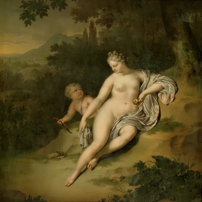 Framed Print : Venus with Cupido. Creator: Willem van Mieris Framed Print : Venus with Cupido. Creator: Willem van Mieris