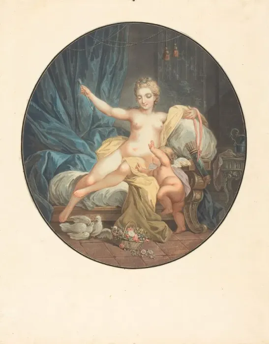 Framed Print : Venus desarmant l amour. Creator: Jean Francois Janinet Framed Print : Venus desarmant l amour. Creator: Jean Francois Janinet