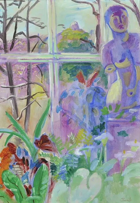 Framed Print : Venus in the flower window, 1939. Creator: Isaac Grunewald Framed Print : Venus in the flower window, 1939. Creator: Isaac Grunewald