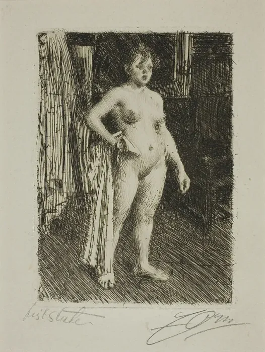 Framed Print : Venus de la Villette, 1893. Creator: Anders Leonard Zorn Framed Print : Venus de la Villette, 1893. Creator: Anders Leonard Zorn