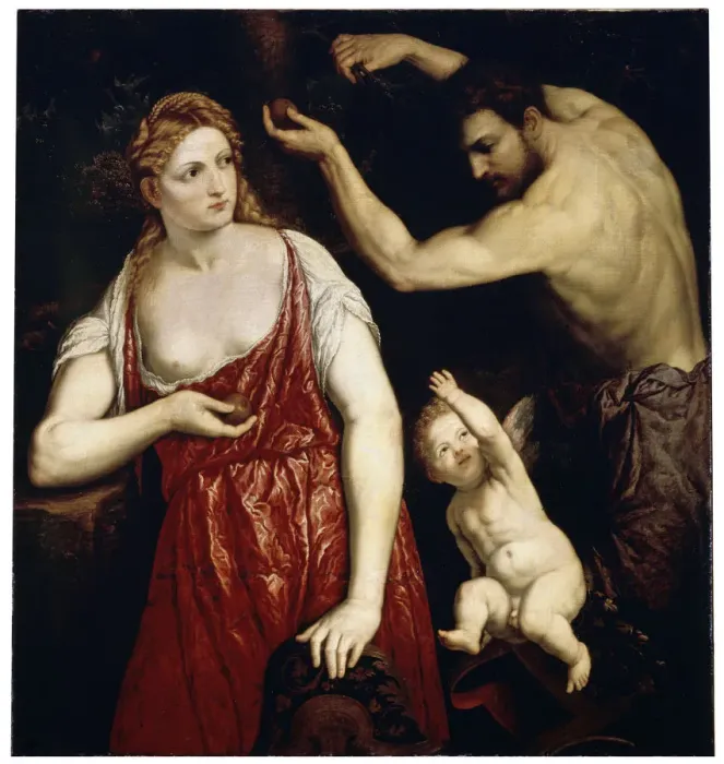 Framed Print : Venus and Mars with Cupid, 1550s. Artist: Paris Bordone Framed Print : Venus and Mars with Cupid, 1550s. Artist: Paris Bordone