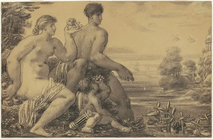 Framed Print : Venus, Mars, and Cupid, 1860s-1870s. Creator: William P. Babcock Framed Print : Venus, Mars, and Cupid, 1860s-1870s. Creator: William P. Babcock