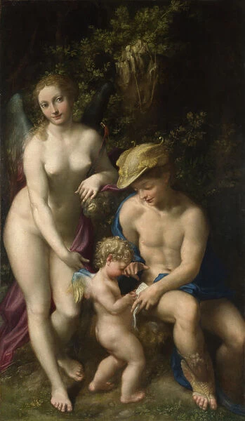 Venus with Mercury and Cupid (The School of Love), c. 1525. Artist: Correggio (1489-1534)