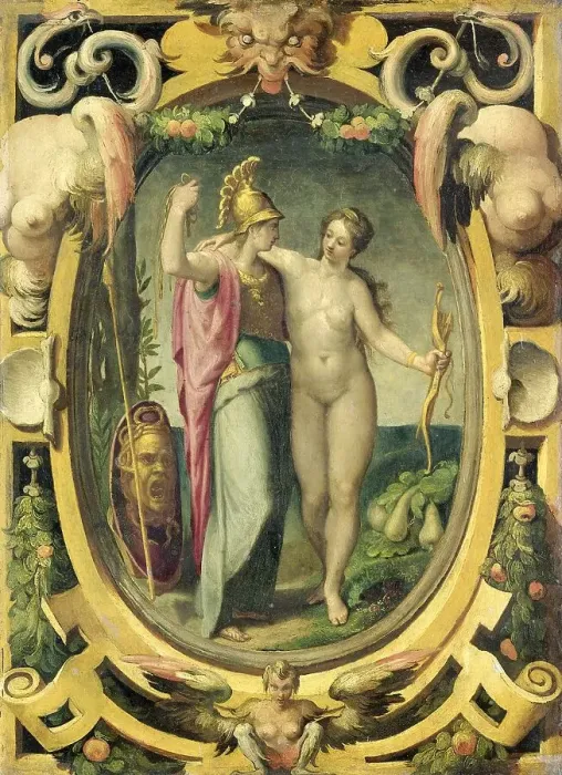 Framed Print : Venus and Minerva, c.1590-c.1620. Creator: Unknown Framed Print : Venus and Minerva, c.1590-c.1620. Creator: Unknown