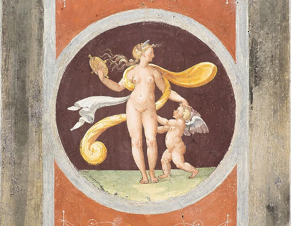 Venus with the mirror, 1527. Creator: Roman-Pompeian wall painting