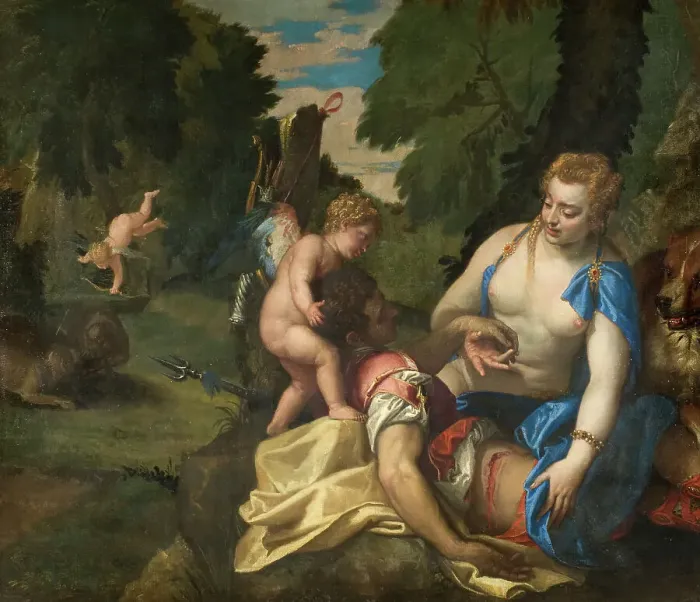 Framed Print : Venus Mourning Adonis, mid-late 16th century. Creator: Paolo Veronese Framed Print : Venus Mourning Adonis, mid-late 16th century. Creator: Paolo Veronese